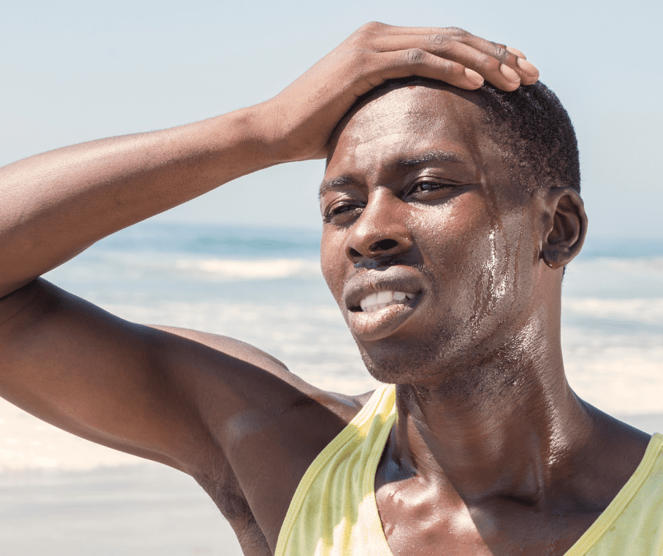 Sweating runner